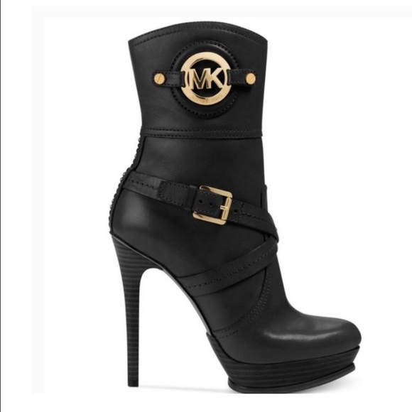 Michael Kors STOCKARD Platform Booties BLACK - Picture 1 of 13